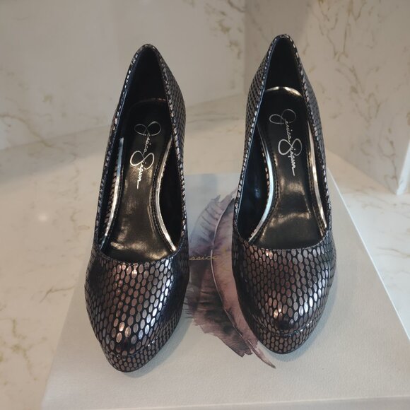 Jessica Simpson Angee Pumps Black/Gunmetal Size 7 - Picture 7 of 9